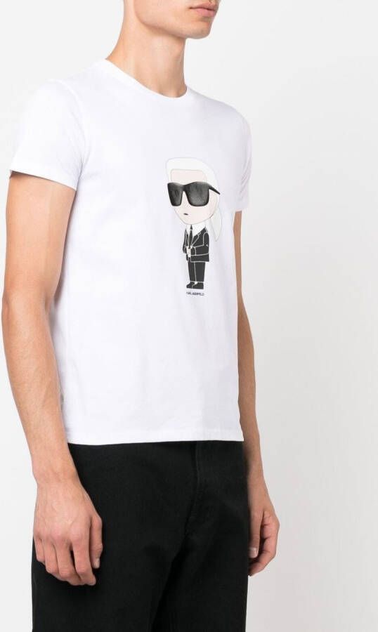 Karl Lagerfeld Ikon T-shirt van biologisch katoen Wit