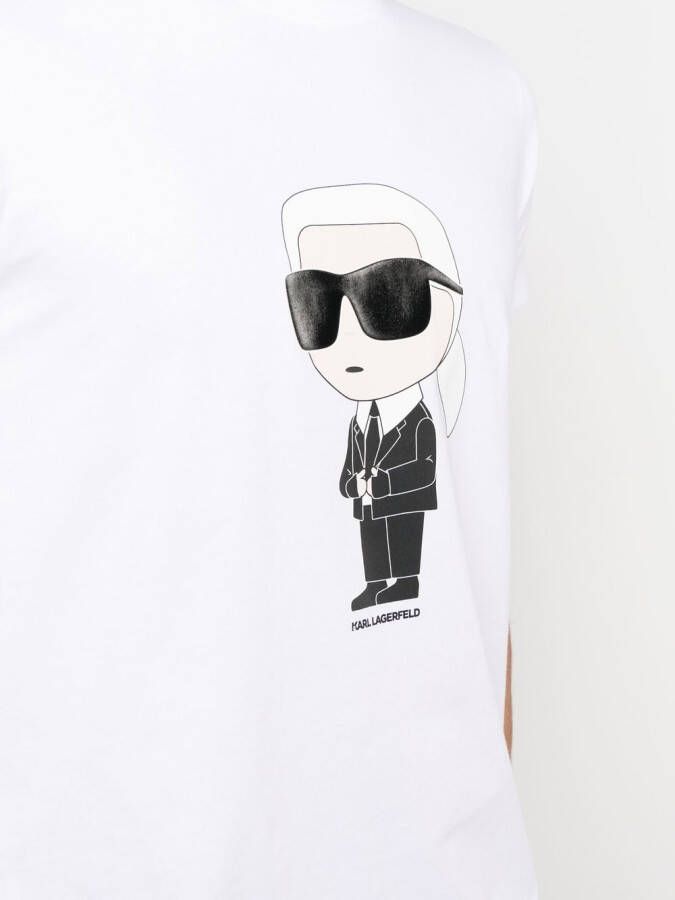 Karl Lagerfeld Ikon T-shirt van biologisch katoen Wit