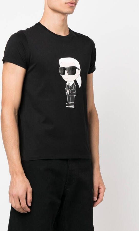 Karl Lagerfeld Ikon T-shirt van biologisch katoen Zwart