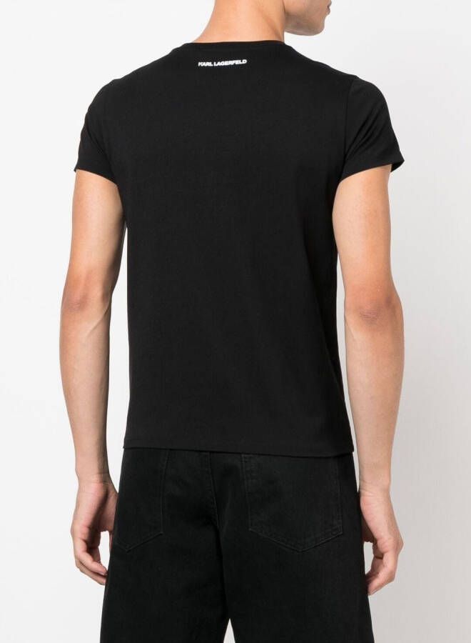 Karl Lagerfeld Ikon T-shirt van biologisch katoen Zwart