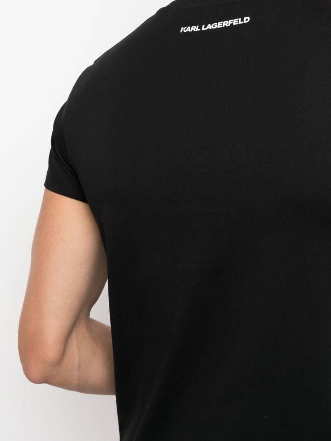 Karl Lagerfeld Ikon T-shirt van biologisch katoen Zwart