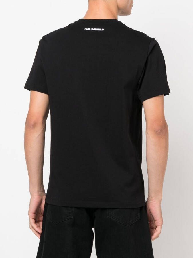 Karl Lagerfeld T-shirt met applicatie Zwart