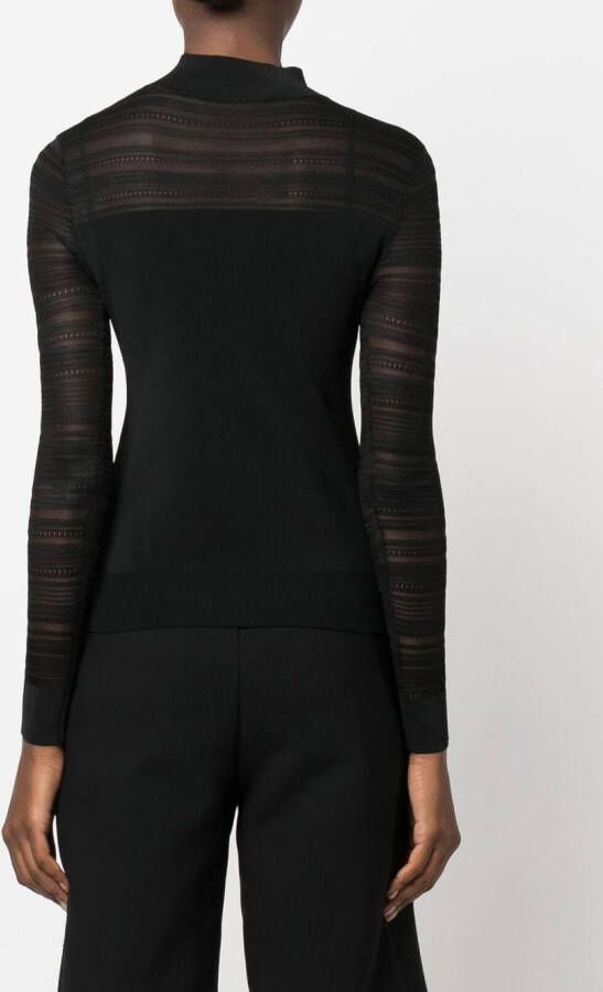 Karl Lagerfeld Top met geborduurd logo Zwart