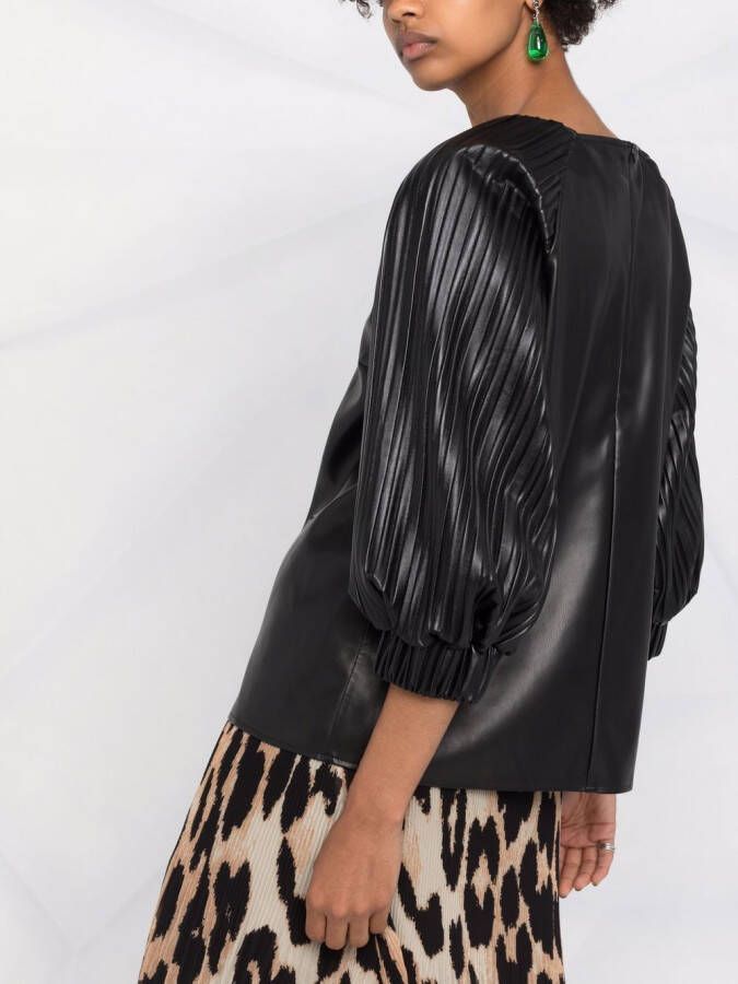 Karl Lagerfeld Top met geplooide mouwen Zwart