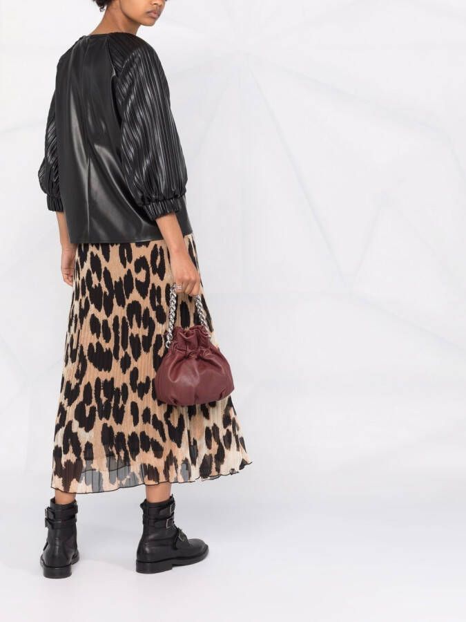 Karl Lagerfeld Top met geplooide mouwen Zwart