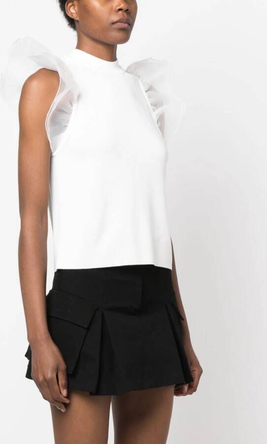 Karl Lagerfeld Top met pofmouwen Wit