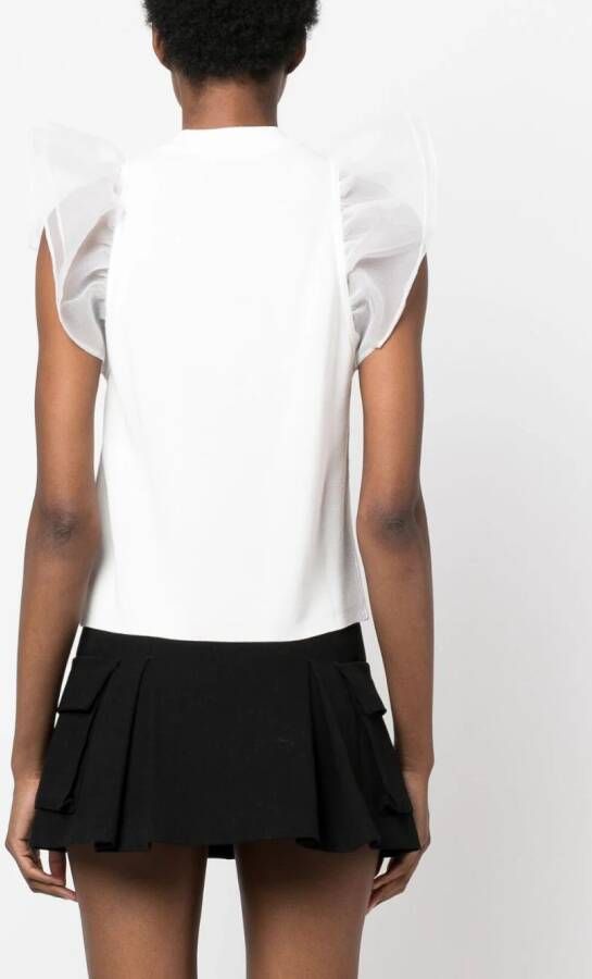 Karl Lagerfeld Top met pofmouwen Wit