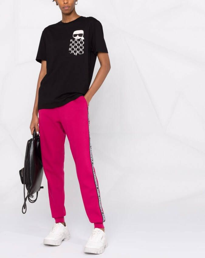 Karl Lagerfeld Trainingsbroek met logo afwerking Roze