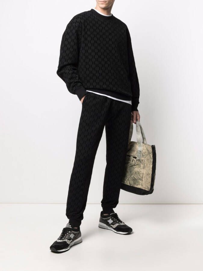 Karl Lagerfeld Trainingsbroek met monogram-patroon Zwart