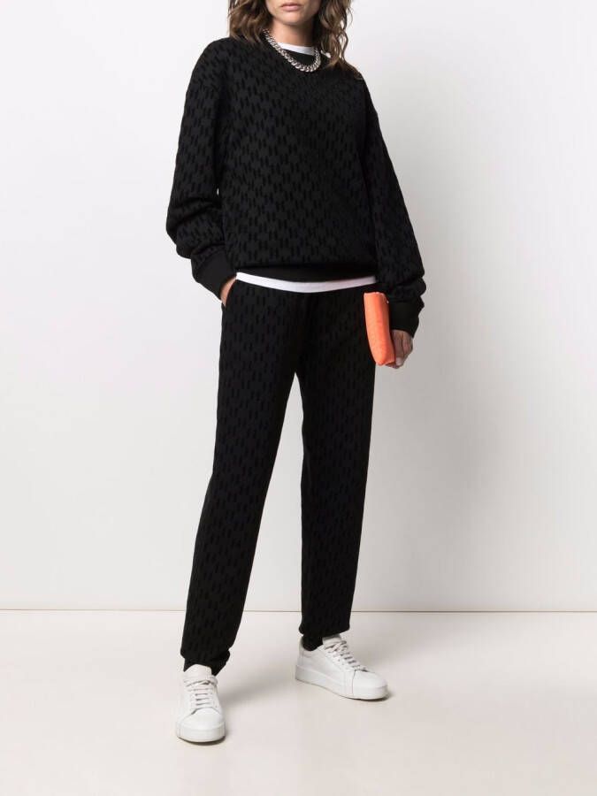 Karl Lagerfeld Trainingsbroek met monogram-patroon Zwart