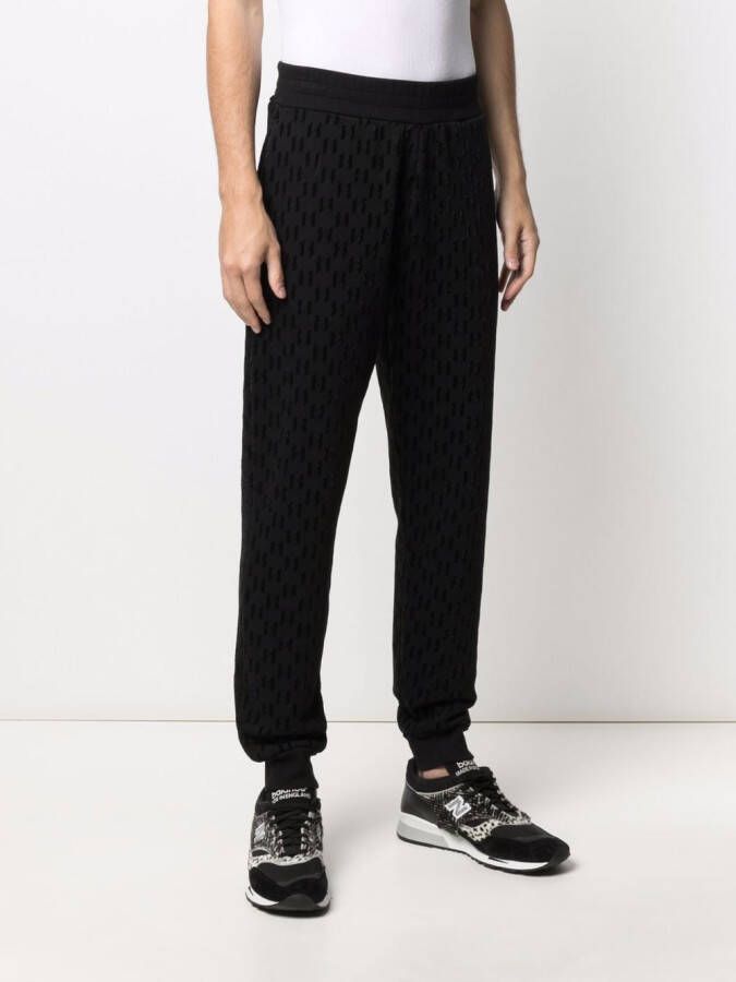 Karl Lagerfeld Trainingsbroek met monogram-patroon Zwart