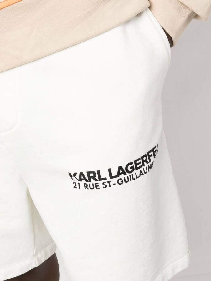 Karl Lagerfeld Trainingsshorts met logoprint Wit
