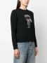Karl Lagerfeld Ikonik sweater verfraaid met kristallen Zwart - Thumbnail 3