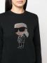 Karl Lagerfeld Ikonik sweater verfraaid met kristallen Zwart - Thumbnail 5