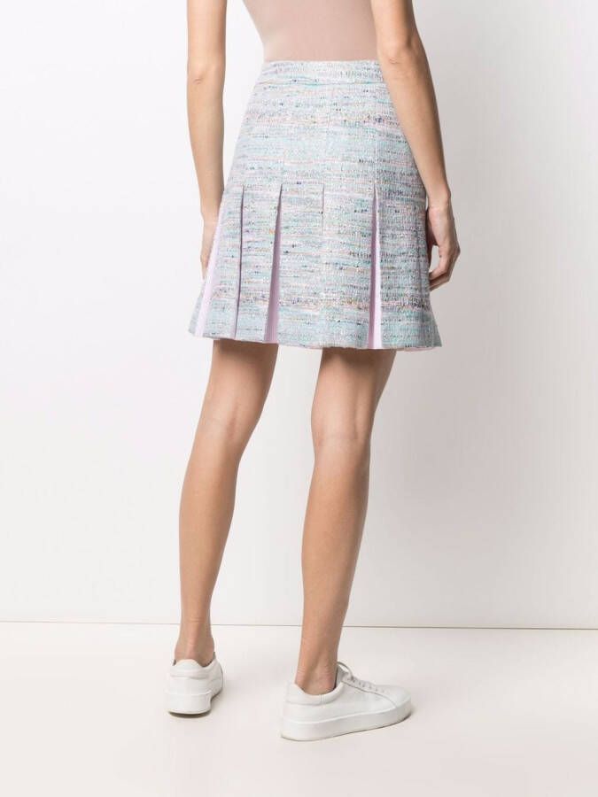 Karl Lagerfeld Tweed plooirok Blauw