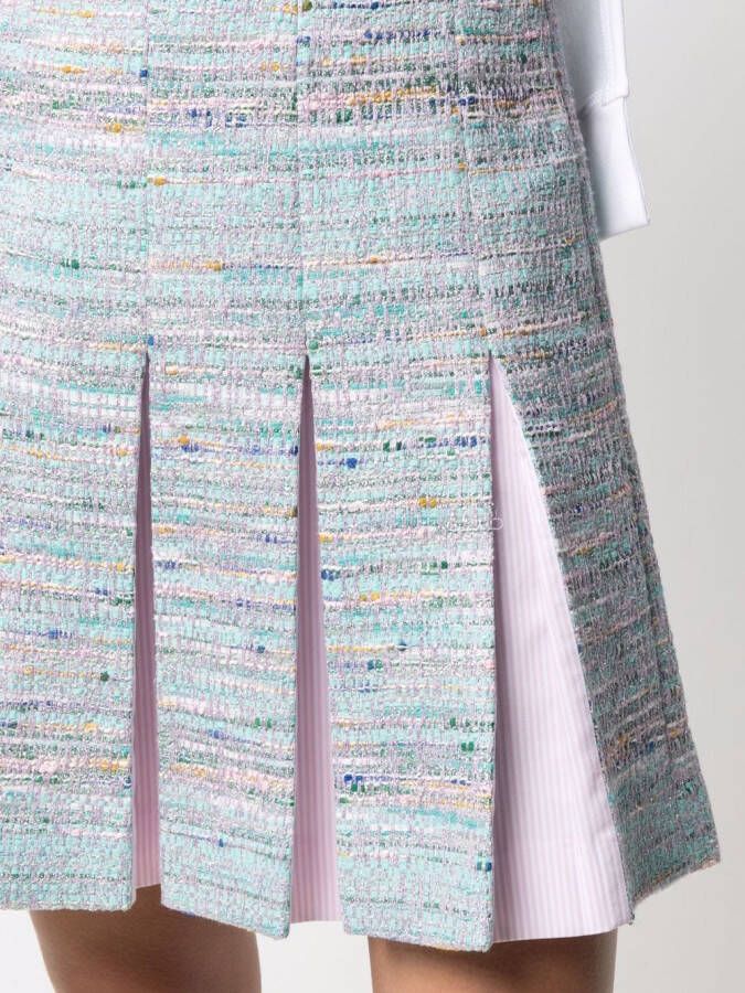 Karl Lagerfeld Tweed plooirok Blauw