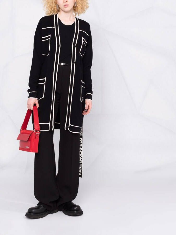 Karl Lagerfeld Vest met V-hals Zwart