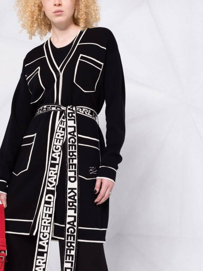 Karl Lagerfeld Vest met V-hals Zwart