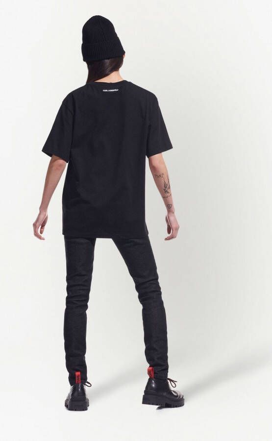 Karl Lagerfeld x Cara Delevingne Avatar T-shirt Zwart