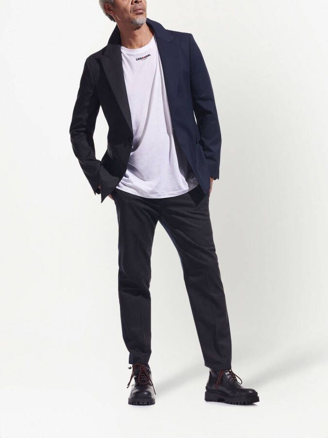 Karl Lagerfeld x Cara Delevingne tweekleurige blazer Blauw