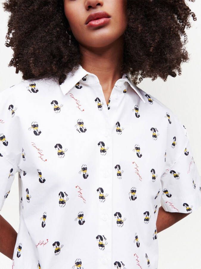 Karl Lagerfeld x Disney blouse met print Wit
