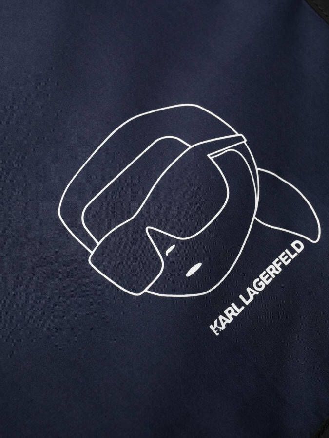 Karl Lagerfeld Ikon Karl zwembroek met logoprint Blauw