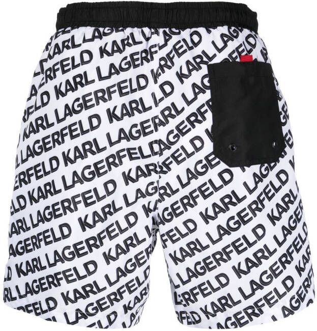 Karl Lagerfeld Zwembroek met logoprint Wit