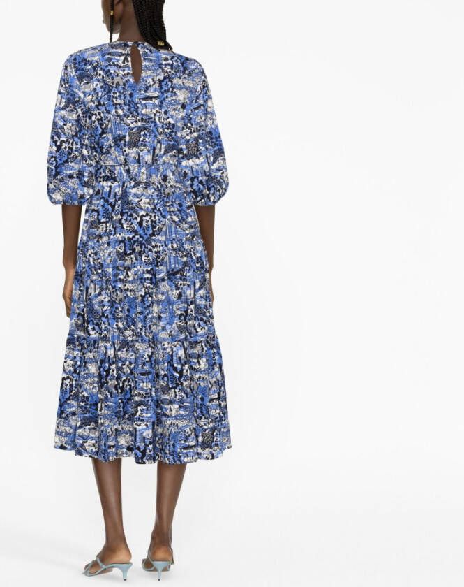 Kate Spade Midi-jurk met print Blauw