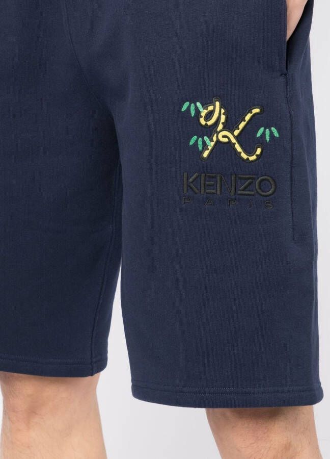 Kenzo Bermuda shorts met geborduurd logo Blauw