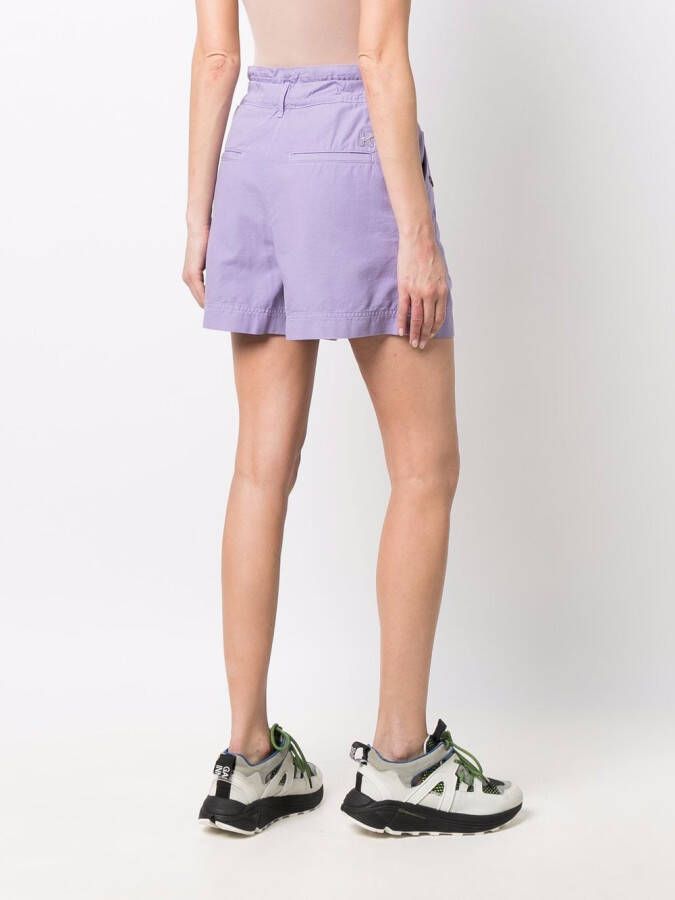 Kenzo Bermuda shorts met paperbag taille Paars