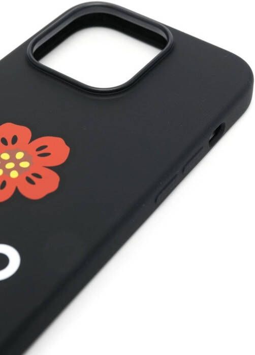 Kenzo iPhone 14 Pro hoesje met bloemenprint Zwart