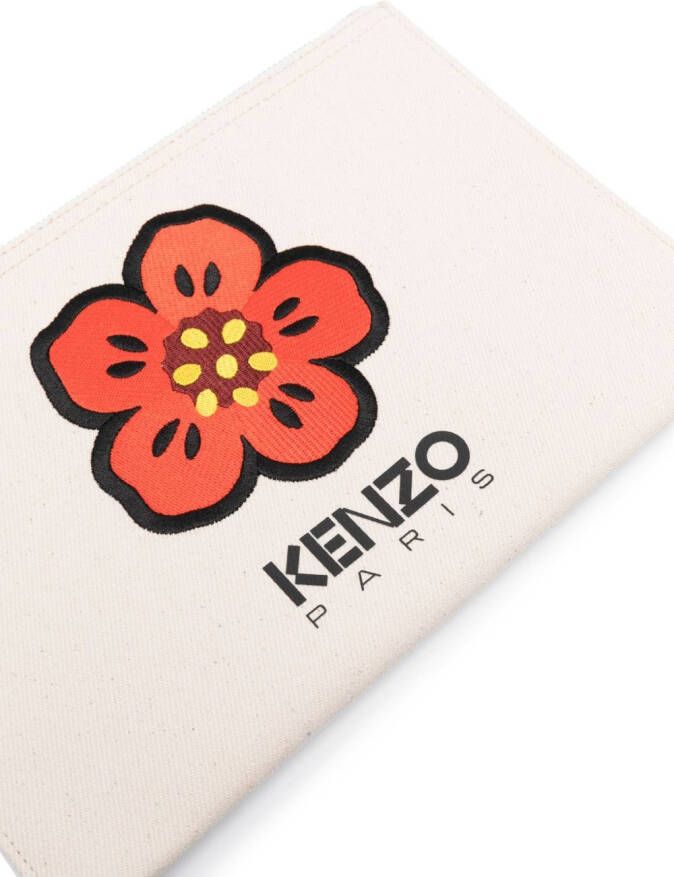 Kenzo Boke Flower clutch met bloemen patroon Beige