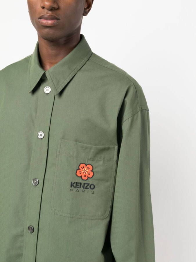 Kenzo T-shirt met bloemenpatch Groen