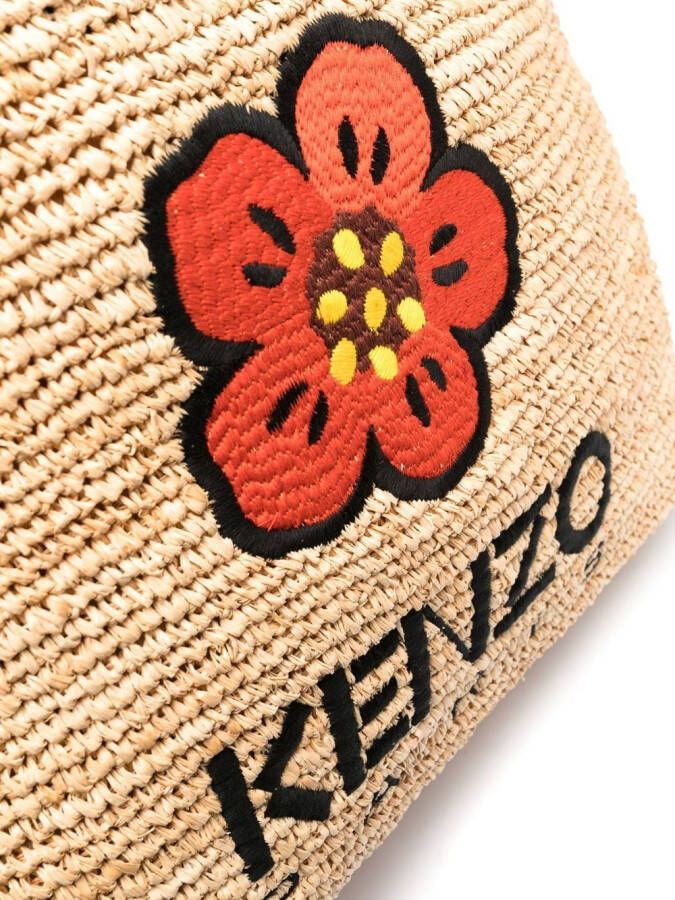 Kenzo Boke Flower rieten tas Beige