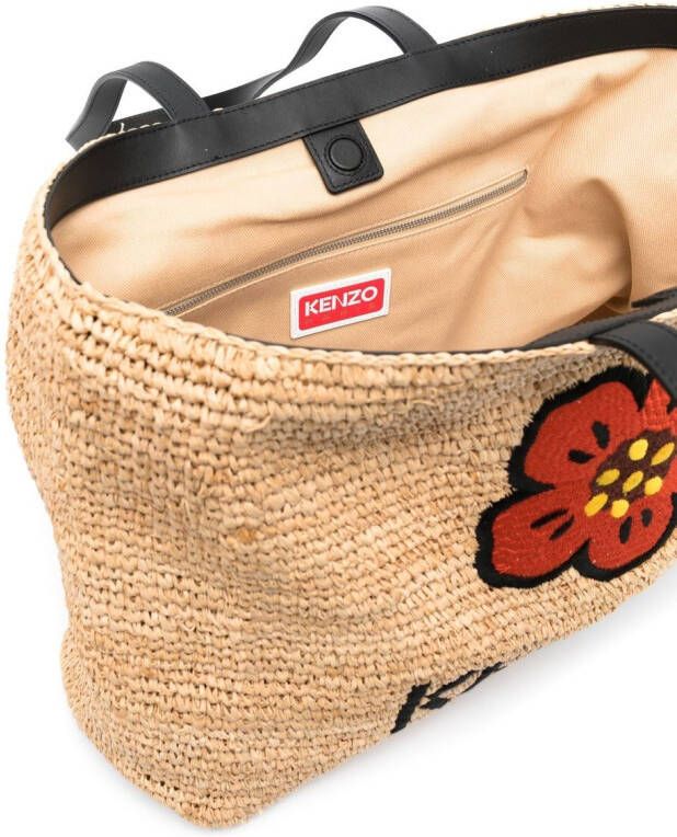 Kenzo Boke Flower rieten tas Beige
