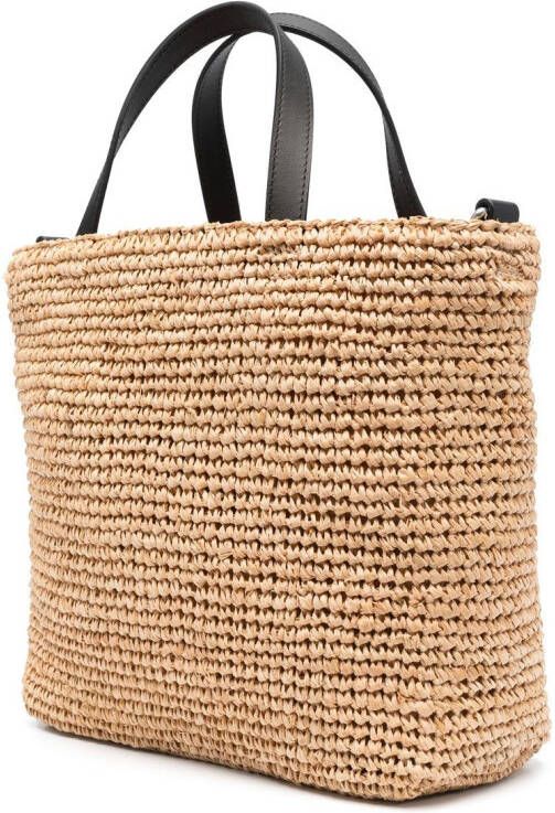 Kenzo Boke Flower rieten tas Beige