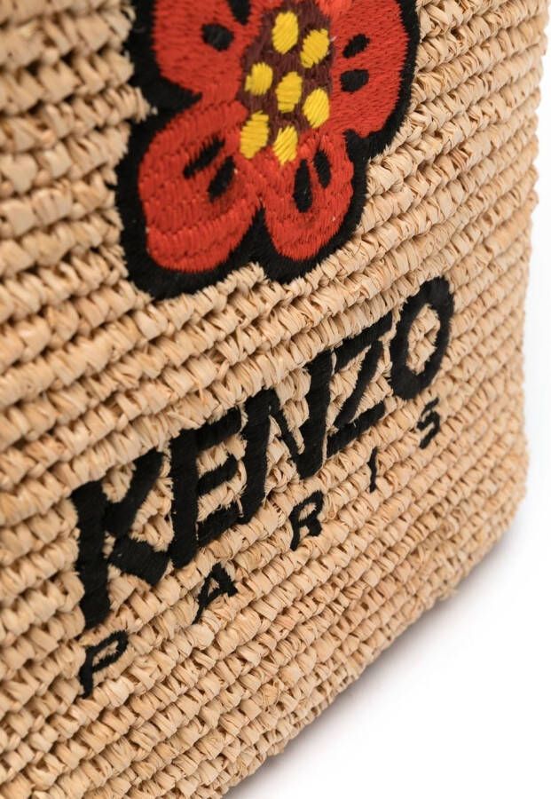 Kenzo Boke Flower rieten tas Beige