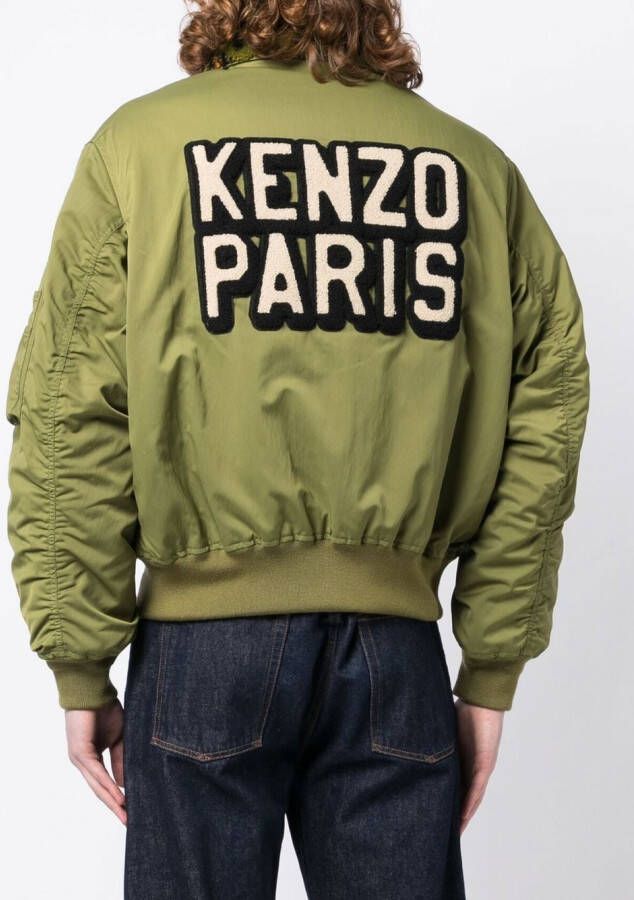 Kenzo Bomberjack met geborduurd logo Groen