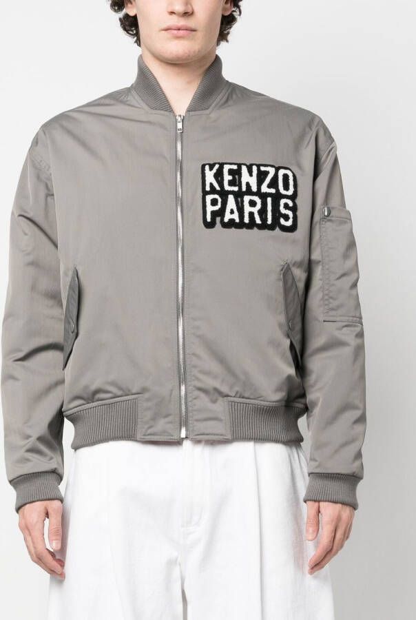 Kenzo Bomberjack met logopatch Grijs