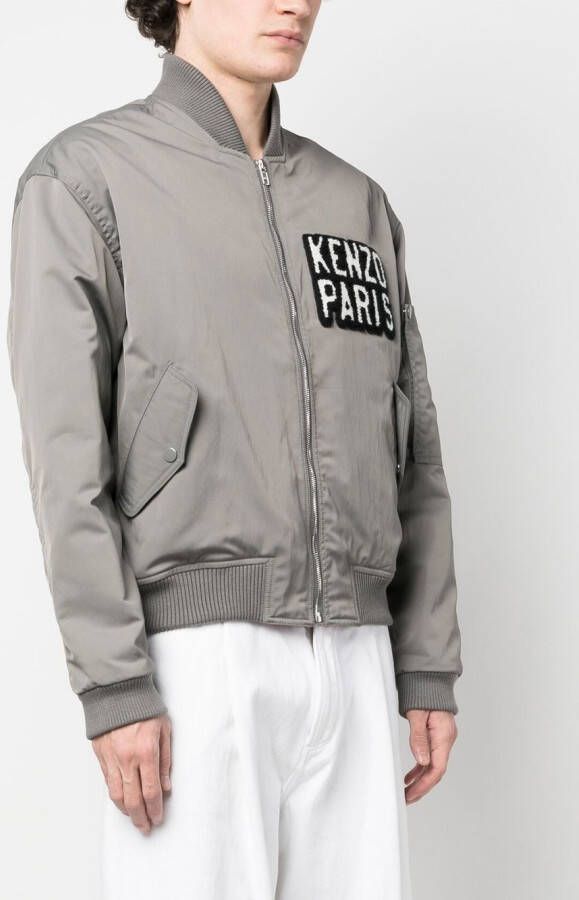 Kenzo Bomberjack met logopatch Grijs
