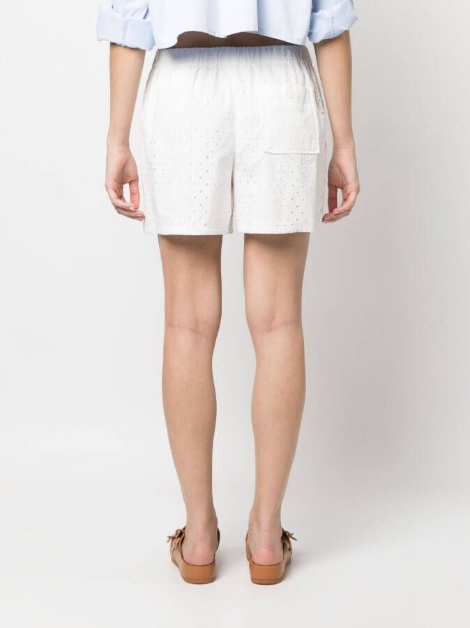 Kenzo Broderie anglaise shorts Wit