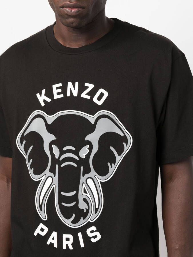 Kenzo T-shirt met olifantprint Zwart