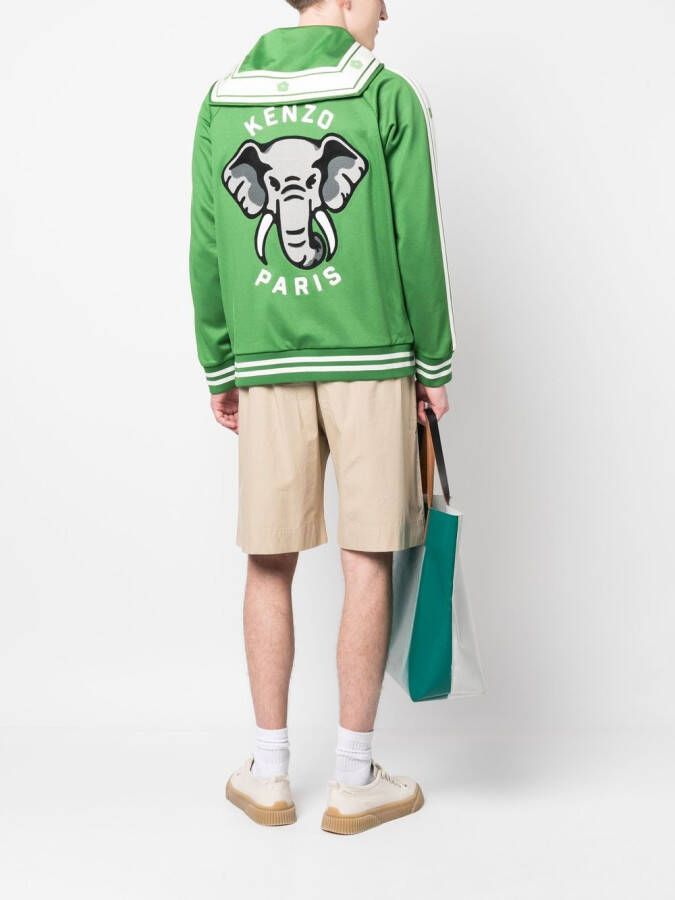Kenzo Universiteitsjack met olifantprint Groen
