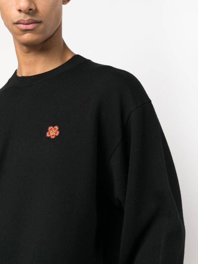 Kenzo T-shirt met bloemenpatch Zwart