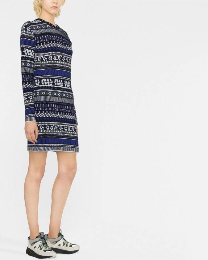 Kenzo Gebreide midi-jurk Blauw