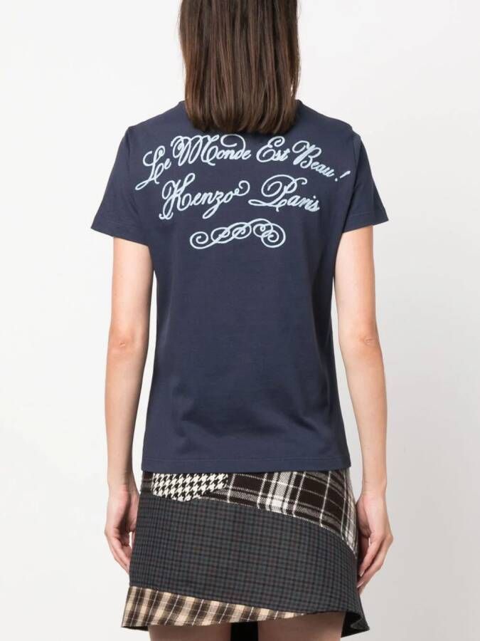 Kenzo T-shirt met print Blauw