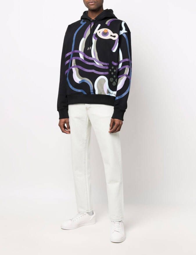 Kenzo Hoodie met abstracte print Zwart