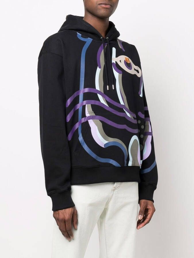 Kenzo Hoodie met abstracte print Zwart