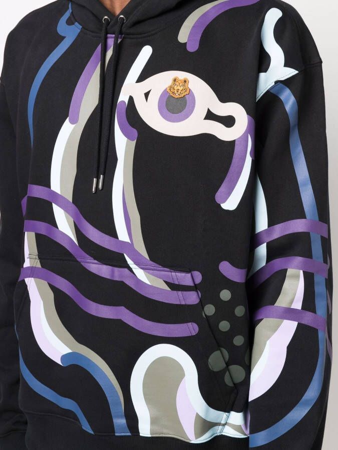 Kenzo Hoodie met abstracte print Zwart