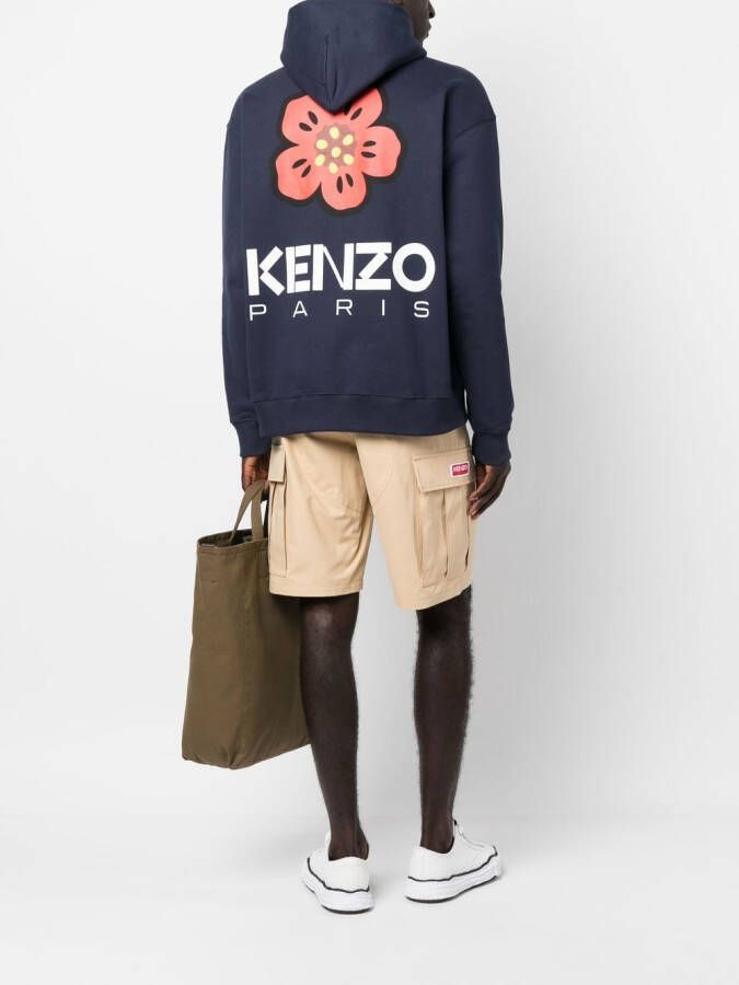 Kenzo Hoodie met bloemenprint Blauw